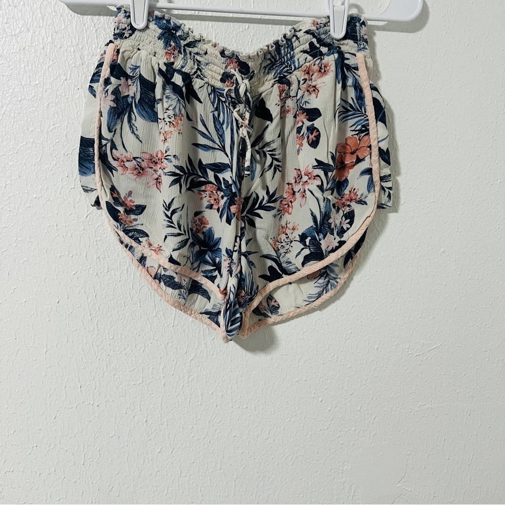 American Eagle Outfitters Floral Print Shorts - Pink and Blue Casual Beach